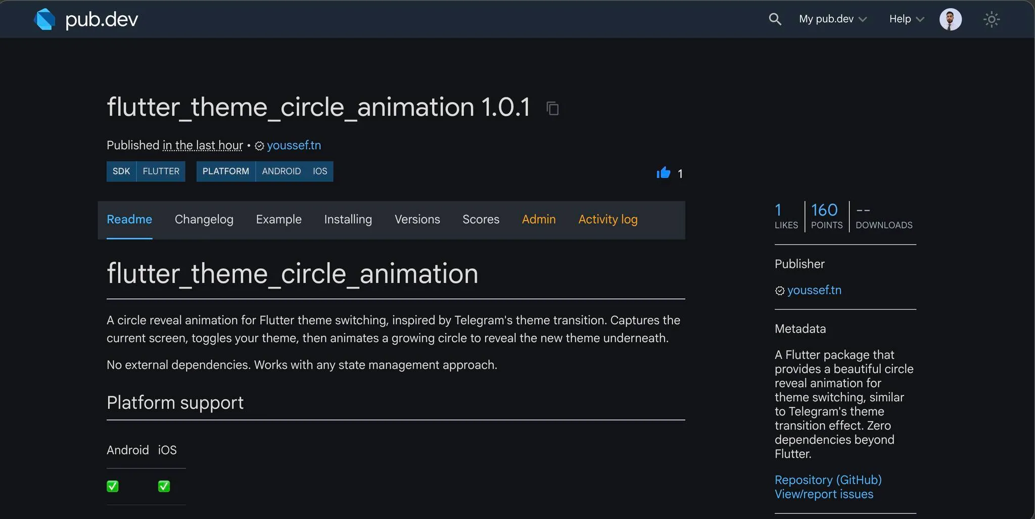 Publishing My First Flutter Package: Theme Circle Reveal Animation