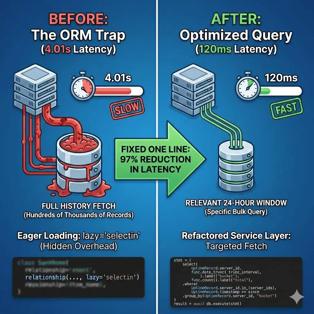 Eliminating the N+1 Problem: A 97% Performance Improvement in SQLAlchemy